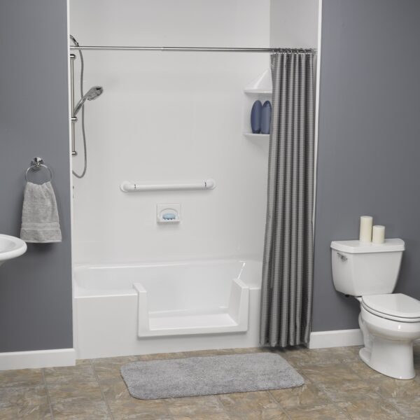 Step-through bath entry system accessibility solution